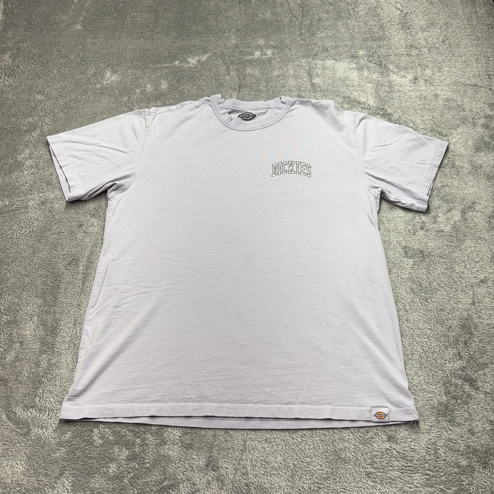 Dickies Mens Small Lavender Purple Arch Logo Short Sleeve Cotton T-Shirt Pinhole